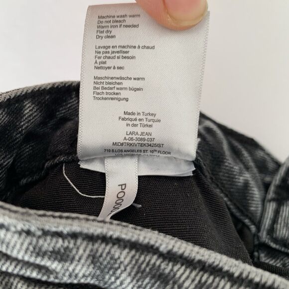 Anine Bing Lara Jean 29 Charcoal Black Ankle Kick Flare High Rise Button Luxury - Picture 9 of 14